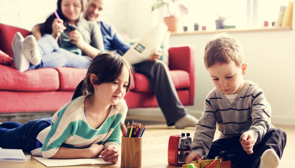 Kids playing on the floor