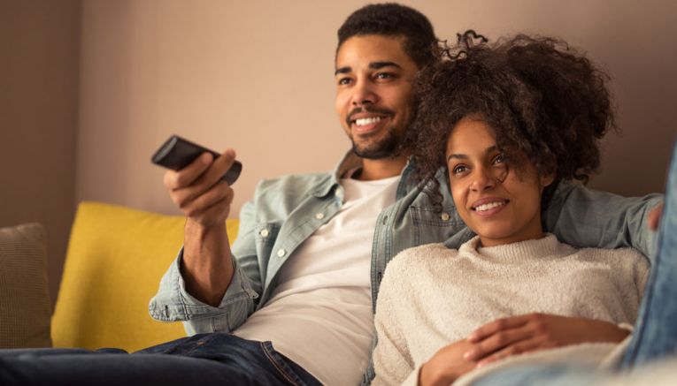 couple watching tv
